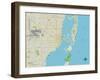 Political Map of Miami, FL-null-Framed Art Print