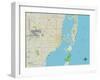 Political Map of Miami, FL-null-Framed Art Print