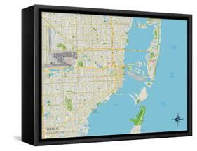 Political Map of Miami, FL-null-Framed Stretched Canvas