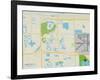 Political Map of Miami Lakes, FL-null-Framed Art Print