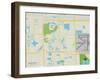 Political Map of Miami Lakes, FL-null-Framed Art Print