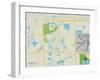 Political Map of Miami Lakes, FL-null-Framed Art Print