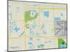 Political Map of Miami Lakes, FL-null-Mounted Art Print