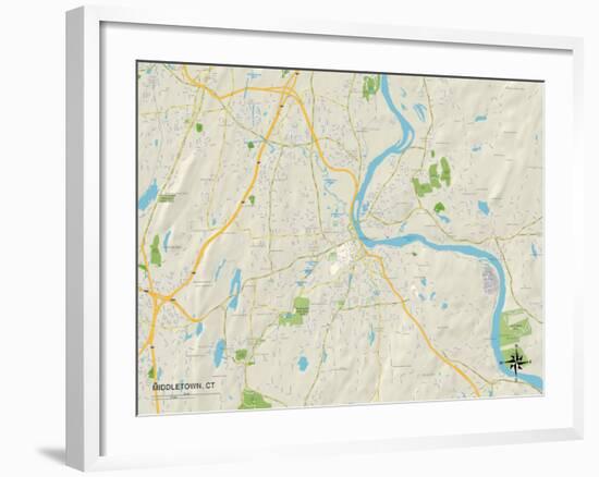 Political Map of Middletown, CT-null-Framed Art Print