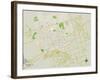 Political Map of Midland, TX-null-Framed Art Print