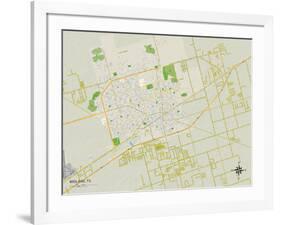 Political Map of Midland, TX-null-Framed Art Print