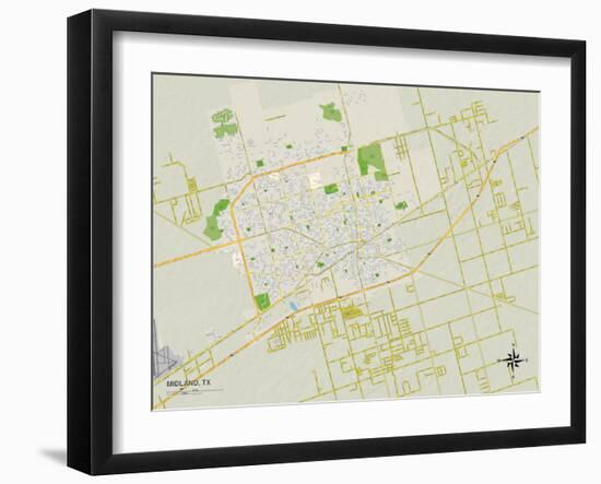 Political Map of Midland, TX-null-Framed Art Print