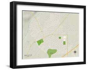 Political Map of Miles City, MT-null-Framed Art Print