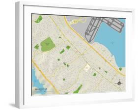 Political Map of Millbrae, CA-null-Framed Art Print