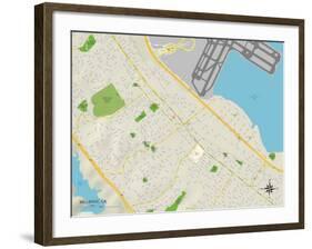 Political Map of Millbrae, CA-null-Framed Art Print