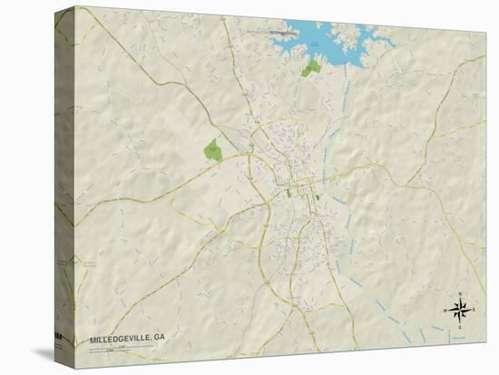 Political Map of Milledgeville, GA-null-Stretched Canvas