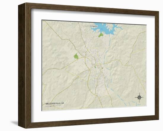 Political Map of Milledgeville, GA-null-Framed Art Print