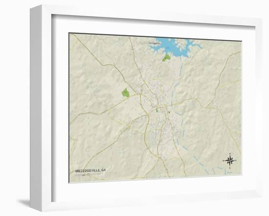 Political Map of Milledgeville, GA-null-Framed Art Print