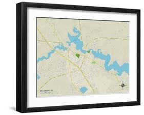 Political Map of Millsboro, DE-null-Framed Art Print