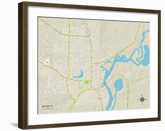 Political Map of Milton, FL-null-Framed Art Print