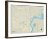 Political Map of Milton, FL-null-Framed Art Print