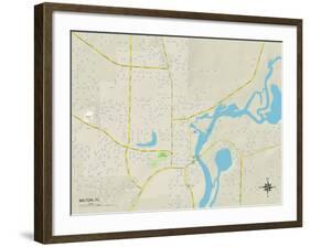 Political Map of Milton, FL-null-Framed Art Print