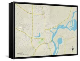 Political Map of Milton, FL-null-Framed Stretched Canvas