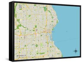 Political Map of Milwaukee, WI-null-Framed Stretched Canvas