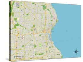 Political Map of Milwaukee, WI-null-Stretched Canvas