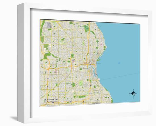 Political Map of Milwaukee, WI-null-Framed Art Print