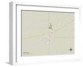 Political Map of Minden, NE-null-Framed Art Print