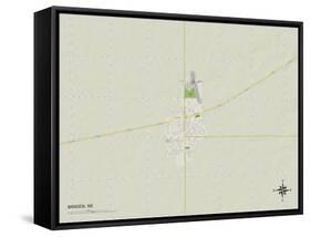 Political Map of Minden, NE-null-Framed Stretched Canvas