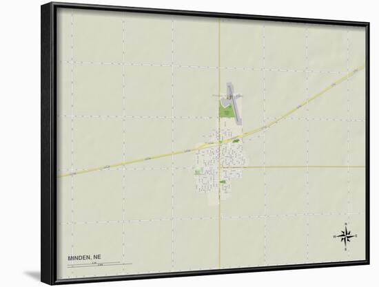 Political Map of Minden, NE-null-Framed Art Print