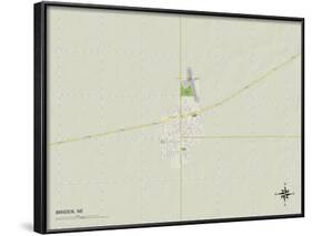 Political Map of Minden, NE-null-Framed Art Print