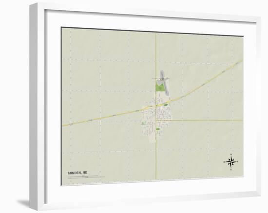 Political Map of Minden, NE-null-Framed Art Print