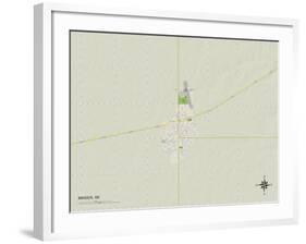 Political Map of Minden, NE-null-Framed Art Print