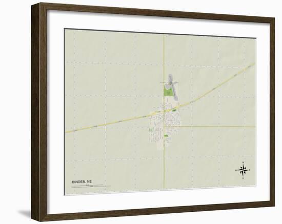 Political Map of Minden, NE-null-Framed Art Print