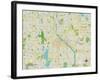 Political Map of Minneapolis, MN-null-Framed Art Print