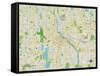 Political Map of Minneapolis, MN-null-Framed Stretched Canvas