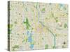 Political Map of Minneapolis, MN-null-Stretched Canvas