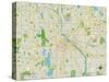 Political Map of Minneapolis, MN-null-Stretched Canvas