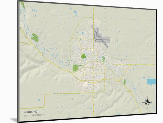 Political Map of Minot, ND-null-Mounted Art Print