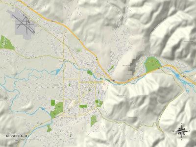 'Political Map of Missoula, MT' Poster | AllPosters.com