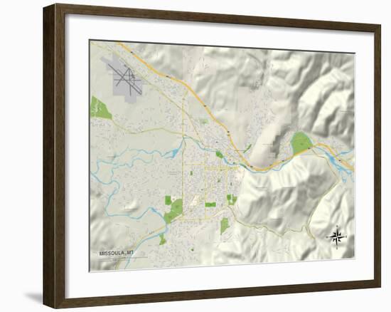 Political Map of Missoula, MT-null-Framed Art Print