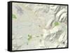 Political Map of Missoula, MT-null-Framed Stretched Canvas