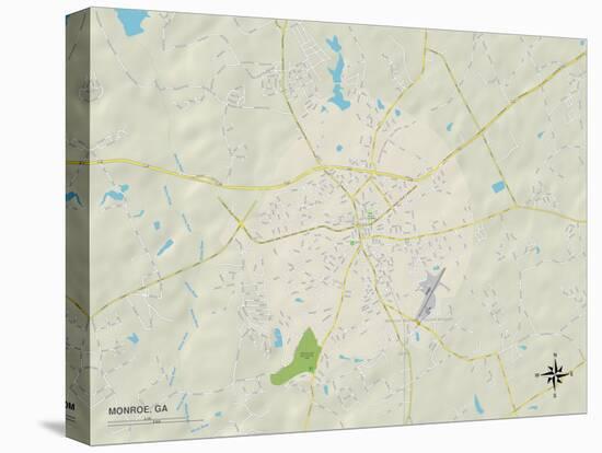 Political Map of Monroe, GA-null-Stretched Canvas