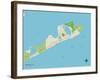 Political Map of Montauk, NY-null-Framed Art Print