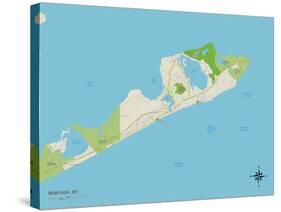 Political Map of Montauk, NY-null-Stretched Canvas