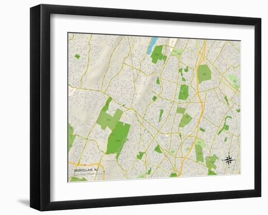 Political Map of Montclair, NJ-null-Framed Art Print