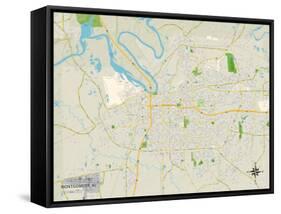 Political Map of Montgomery, AL-null-Framed Stretched Canvas