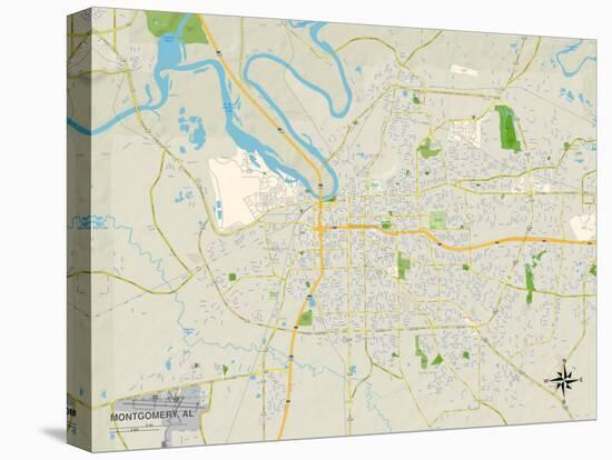 Political Map of Montgomery, AL-null-Stretched Canvas