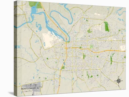 Political Map of Montgomery, AL-null-Stretched Canvas