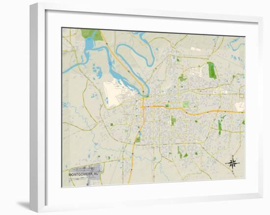 Political Map of Montgomery, AL-null-Framed Art Print