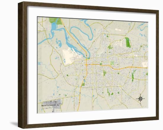 Political Map of Montgomery, AL-null-Framed Art Print