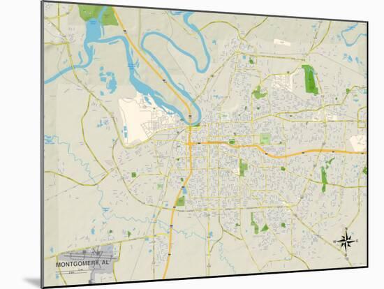 Political Map of Montgomery, AL-null-Mounted Art Print